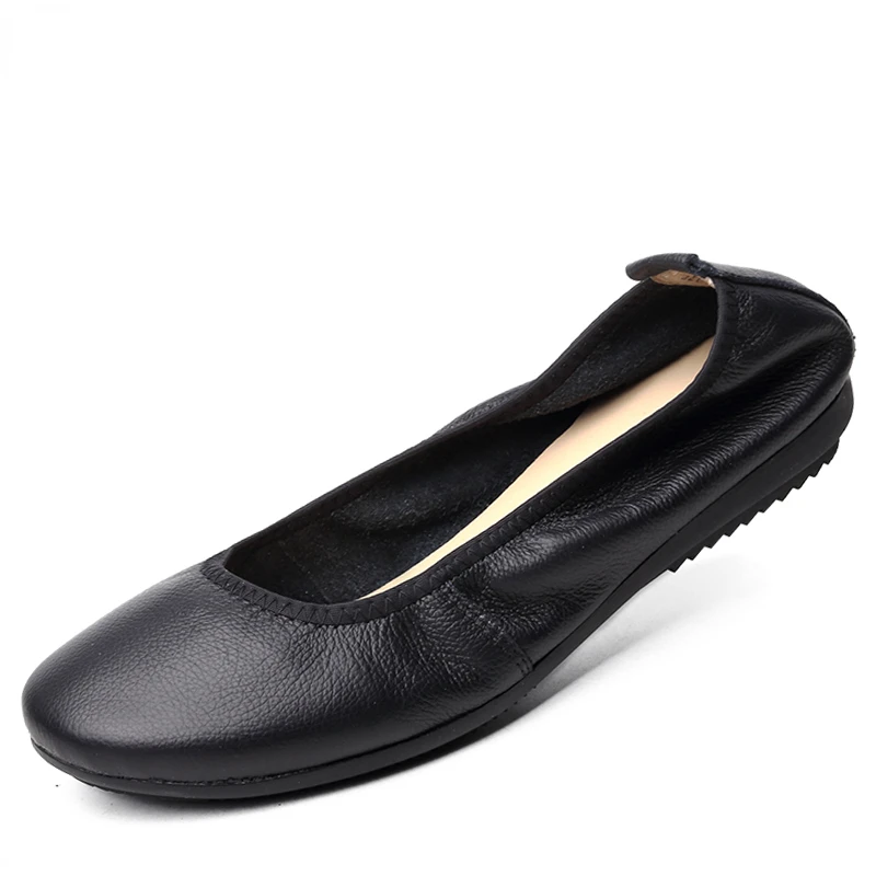 

Fashion Brand Women Shoes Leather Ballerina Ballet Flats Foldable And Portable Travel Pregnant Shoes For Bridal Wedding