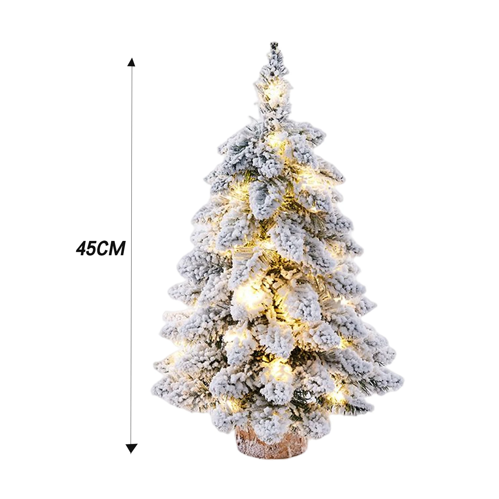 45 cm Christmas Tree Tabletop Figurine Snow Flocked with LED Lights 6