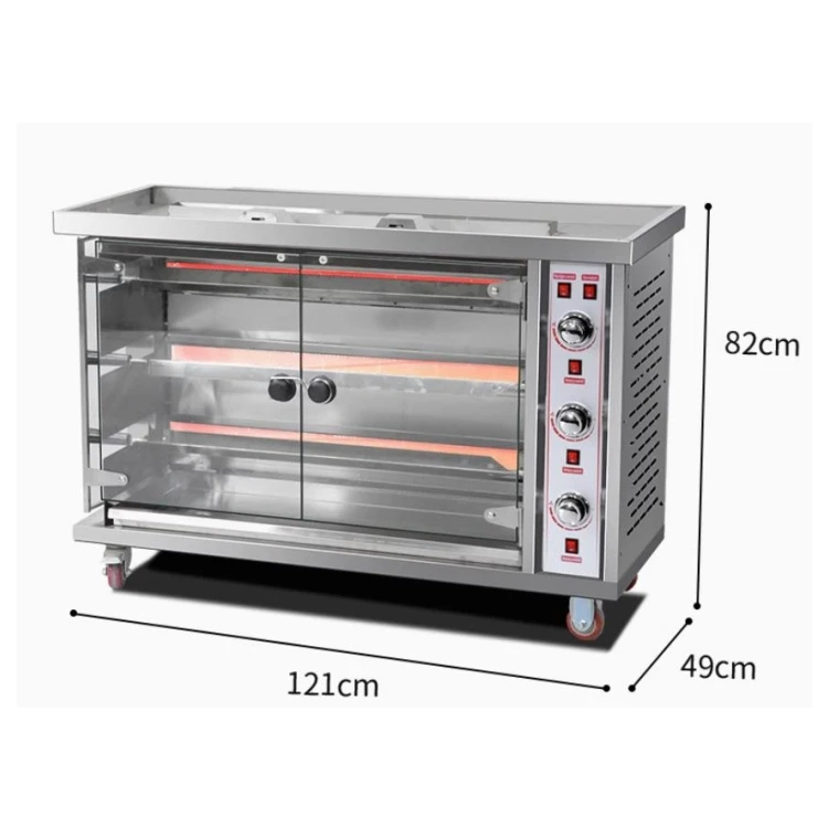 China Manufacturer Stainless Steel 3-Layer Electric/Gas 15 Chicken Rotisserie for Sale 2