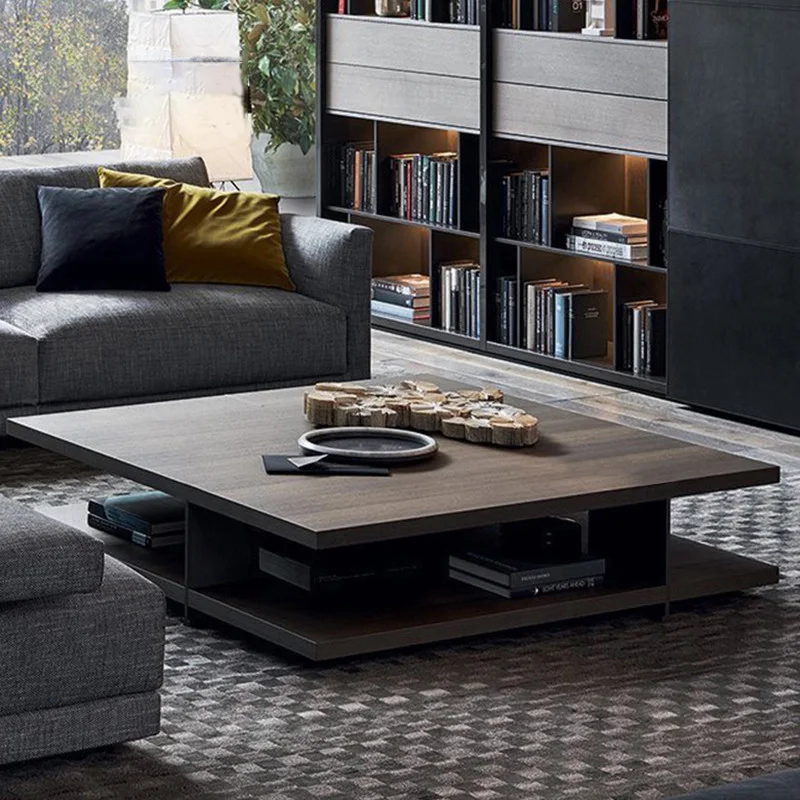 Modern Simple Northern Europe Tea Table Wooden square Coffee Table Living Room Furniture Marble Set Tea