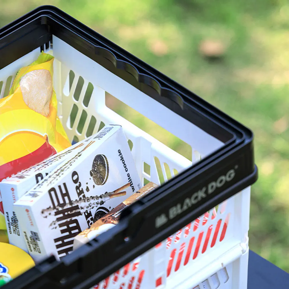 Foldable PP Storage Basket for Camping Picnic Kitchen