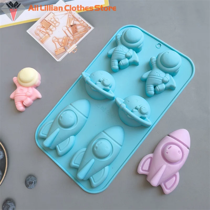 6 Company Astronaut Rocket 760 Silicone Mold Baking Cake Mold Pudding Bread Baking Pan Soap, cake mould