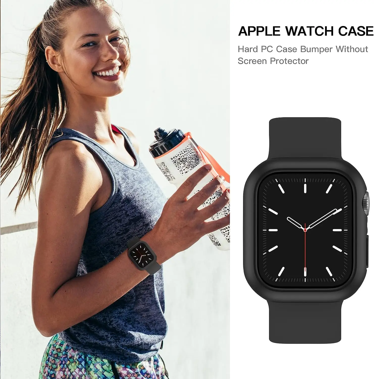 2 Pezzi PC Cover per Apple Watch Series 6/5/4/SE 44mm con Vetro Temperato, Custodia Anti-Graffio Complessiva Proteggi Schermo Protettiva per Apple Watch 44mm Cover,Bianco&Rosa rosa/Bianco&Argento