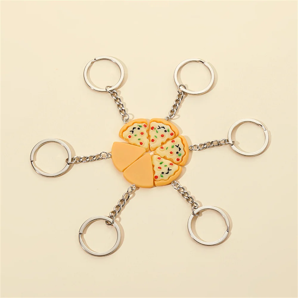 Cute Pizza Pendant Necklace for Women Vintage Pizza Shape Adjustable Necklace Best Friend Charms Keychain Jewelry Gift 2