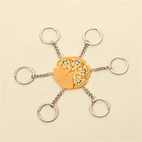 Cute Pizza Pendant Necklace for Women Vintage Pizza Shape Adjustable Necklace Best Friend Charms Keychain Jewelry Gift 2