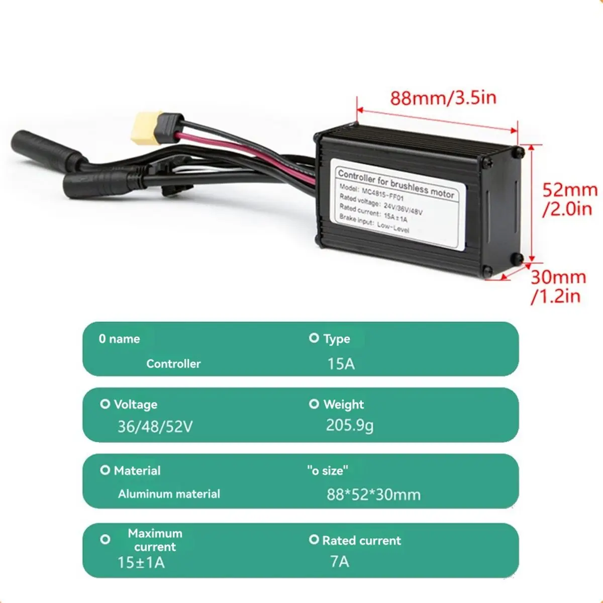 A10R 3모드 Ebike 사인파 컨트롤러 15A 36V/48/52V(S869 LCD 컬러 디스플레이 포함) 전기 자전거 모터 변환 키트