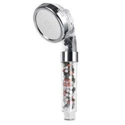 Ultra Global High Pressure SPA Shower Head with Water - Saving Handheld Rainfall and Anion Filter (Mixed beads)