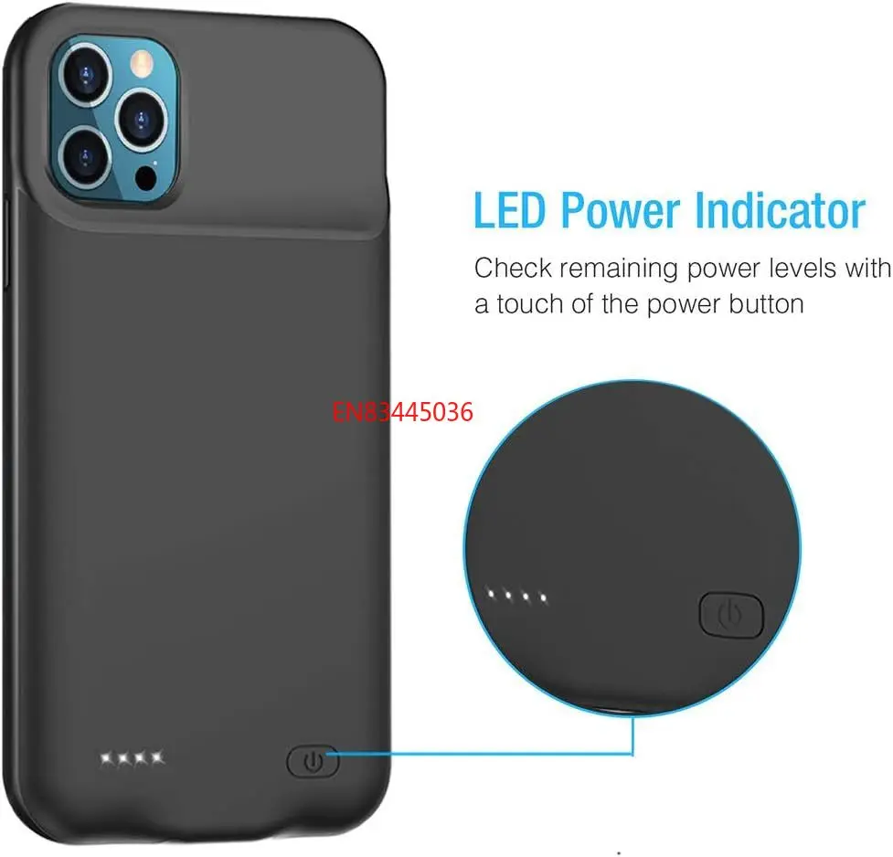 아이폰 11 12 13 14 프로 맥스용 10000mAh 배터리 케이스, 초슬림 충전식 보호 케이스, 확장 배터리 충전기