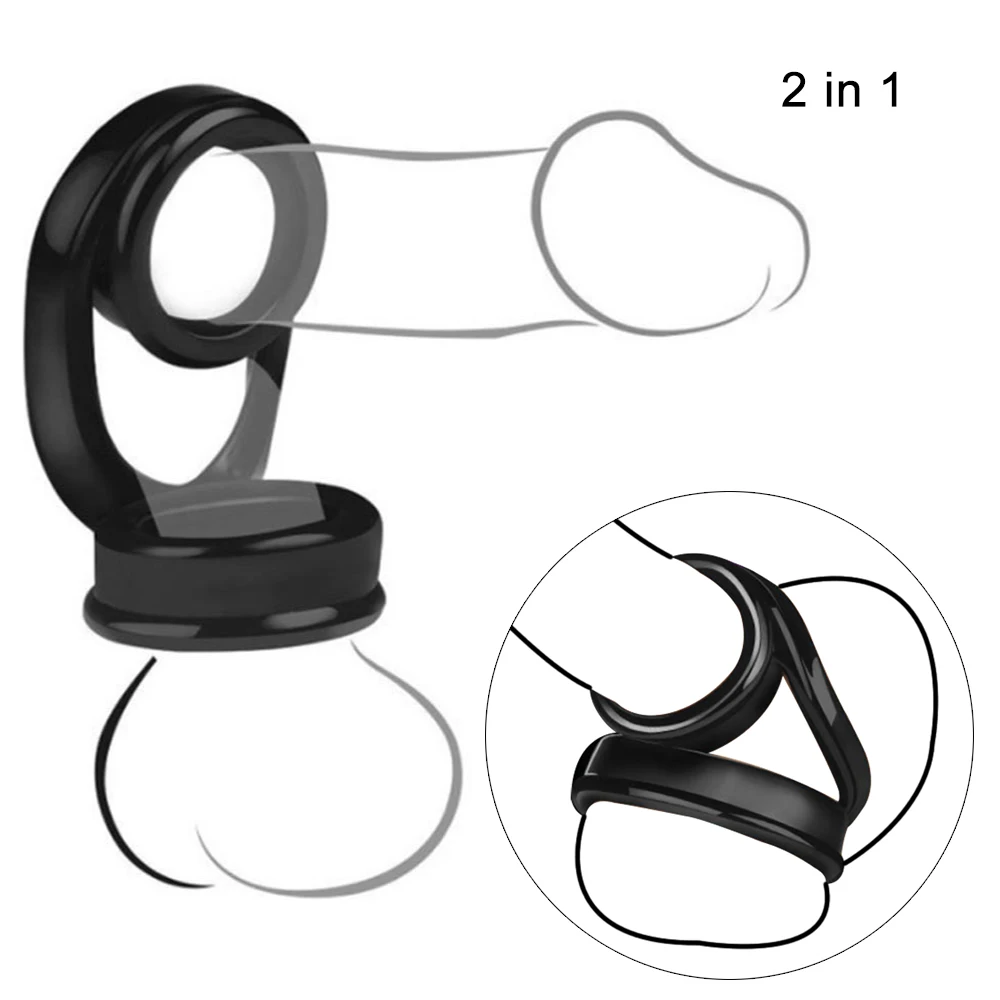 Elastic Penis Ring Cockring Triple-ring Scrotum Bind Delay Ejaculation Erection Adult Products Sex Toys for Men penis ring