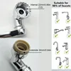 1080° Rotatable Extension Faucet Sprayer Head 2 Spray Modes Universal Bathroom Tap Extend Adapter Aerator 6