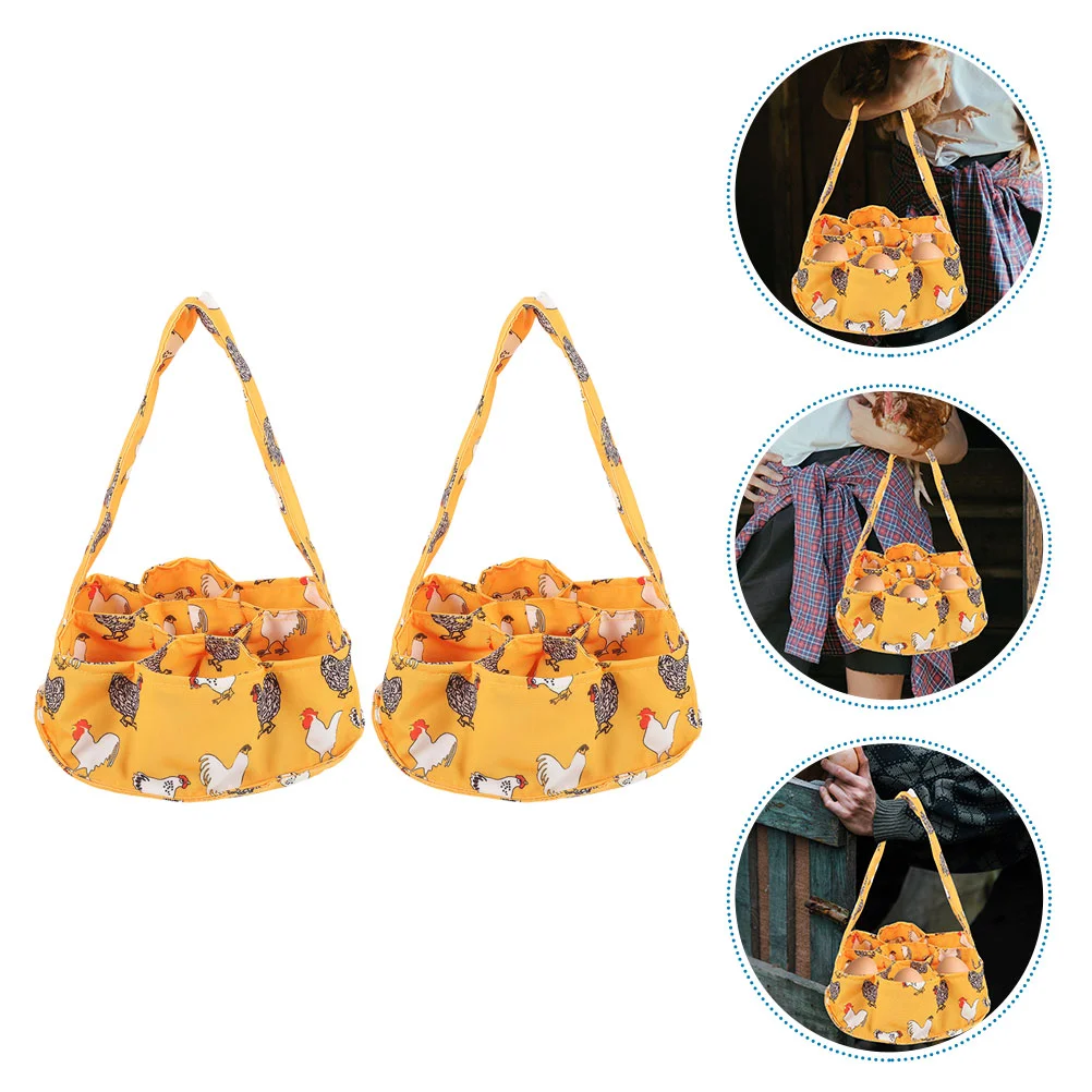 

2 Pcs Bulk Baskets Egg Collection Bags Canvas Collecting Small Holder for Counter