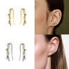 Grimpeur d'oreilles en argent sterling 925 - Oreilles sur chenilles - Grimpeur d'oreilles de manchette d'oreille - Grimpeur d'oreille martelé - Boucles d'oreilles martelées pour femmes