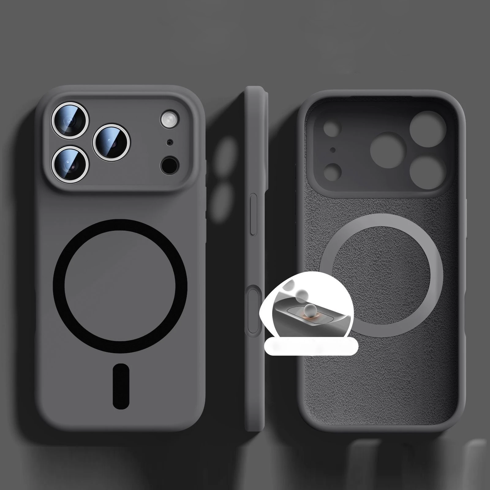 Premium Air Liquid Silicone Soft Cover with Wireless Charging Capability