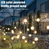 10 LED Solar Garden Lights Powered Firefly Lights Outdoor Waterproof Vibrant Garden Lights for Patio Pathway Decoration,Warm 2