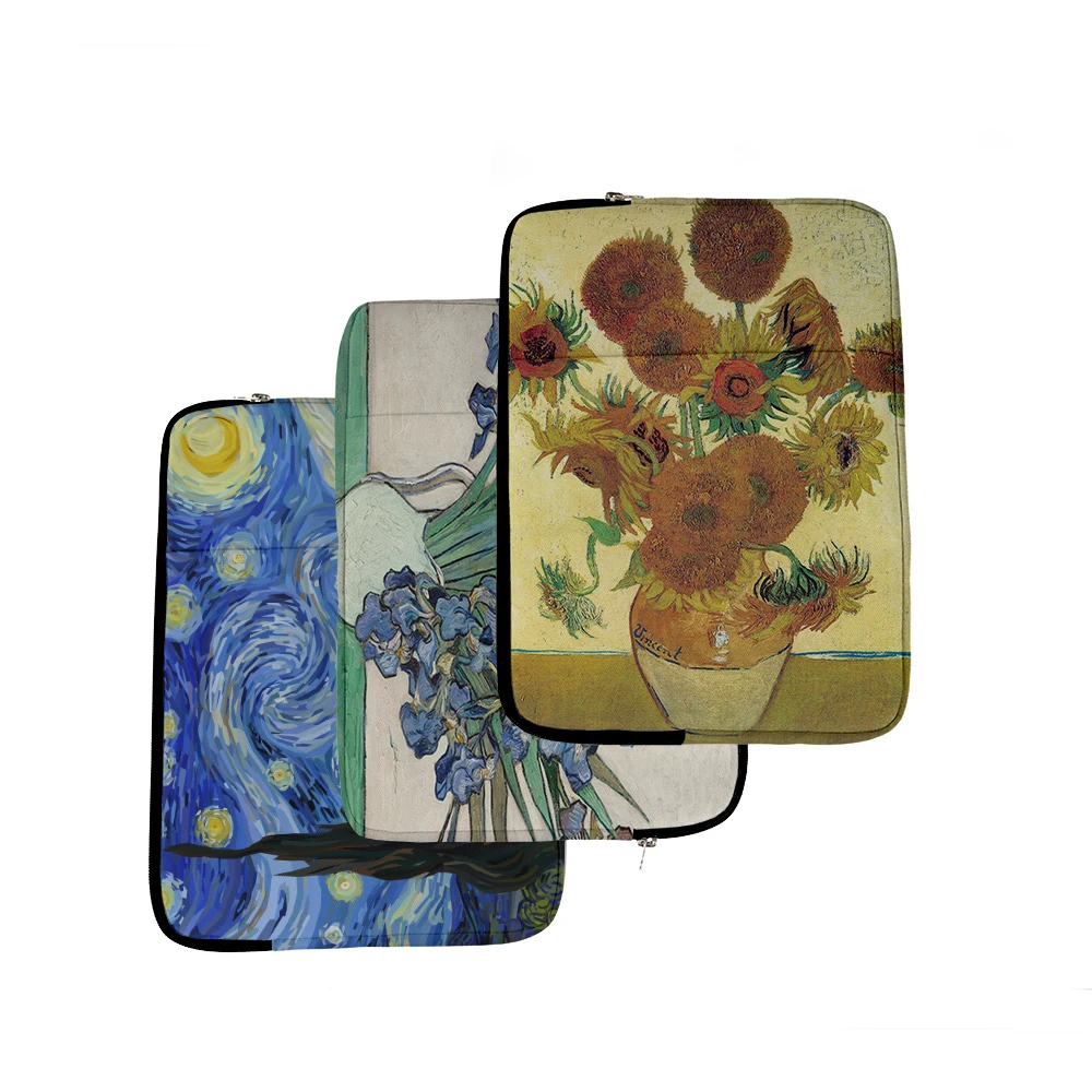 Fashion Notebook Bag For Men Women Brand Computer Lenovo Xiaomi Macbook 11 13 15 inch Portable Storage Bag Oil Painting Van Gogh