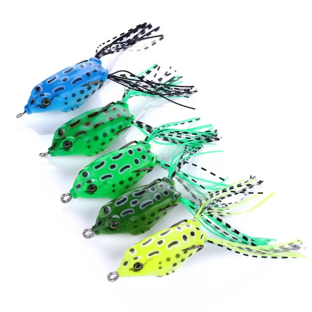 

Floating Lure Frog Baits With Double Sharp Hooks for Bass Snakehead Salmon Freshwater