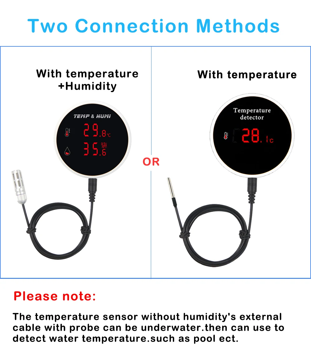Tuya Smart WIFI Hygrometer Thermometer With External Temperature Humidity Detect