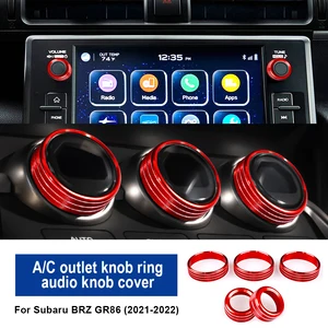 AC Switch Outlet Knob Cover For Subaru BRZ Toyota GR86 2021 2022 2023 2024 Rings Navigation Audio Interior Accessories Trim