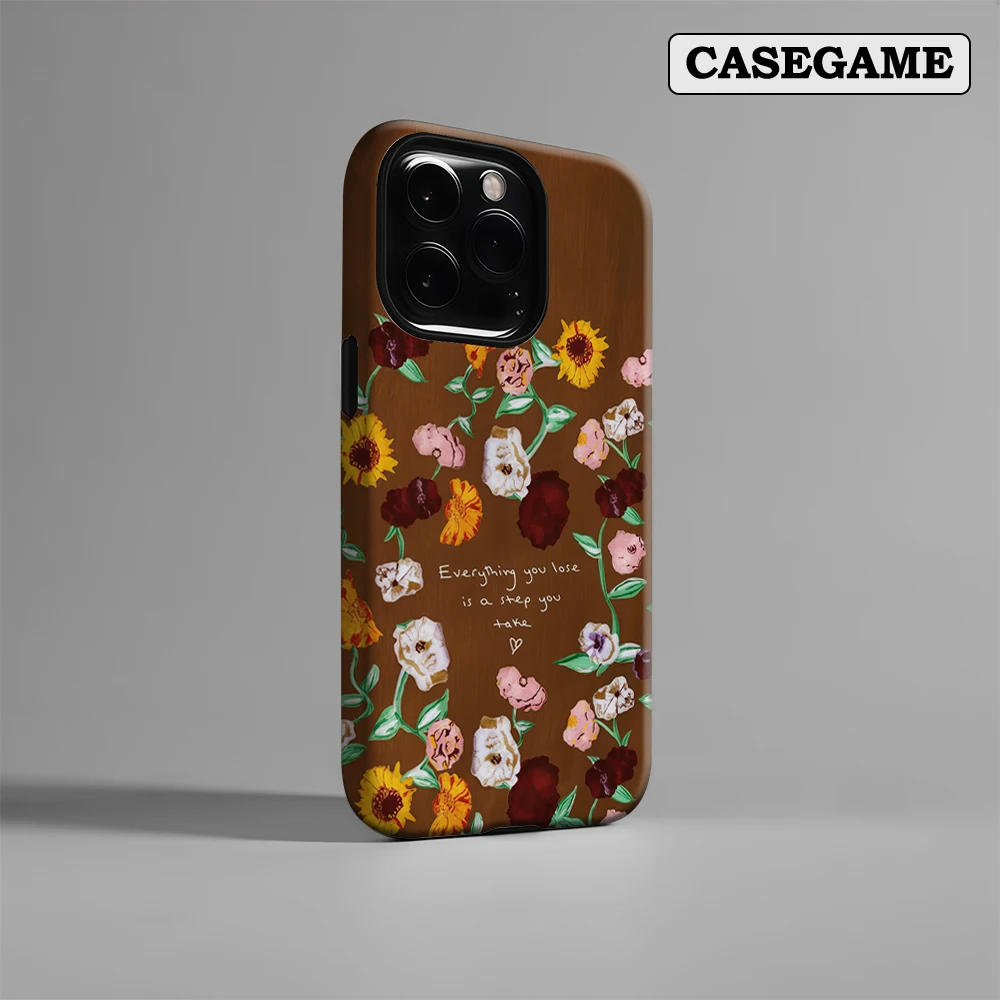 Bohemian Florals Double-Layer Back Phone Case - Must-Have Accessory