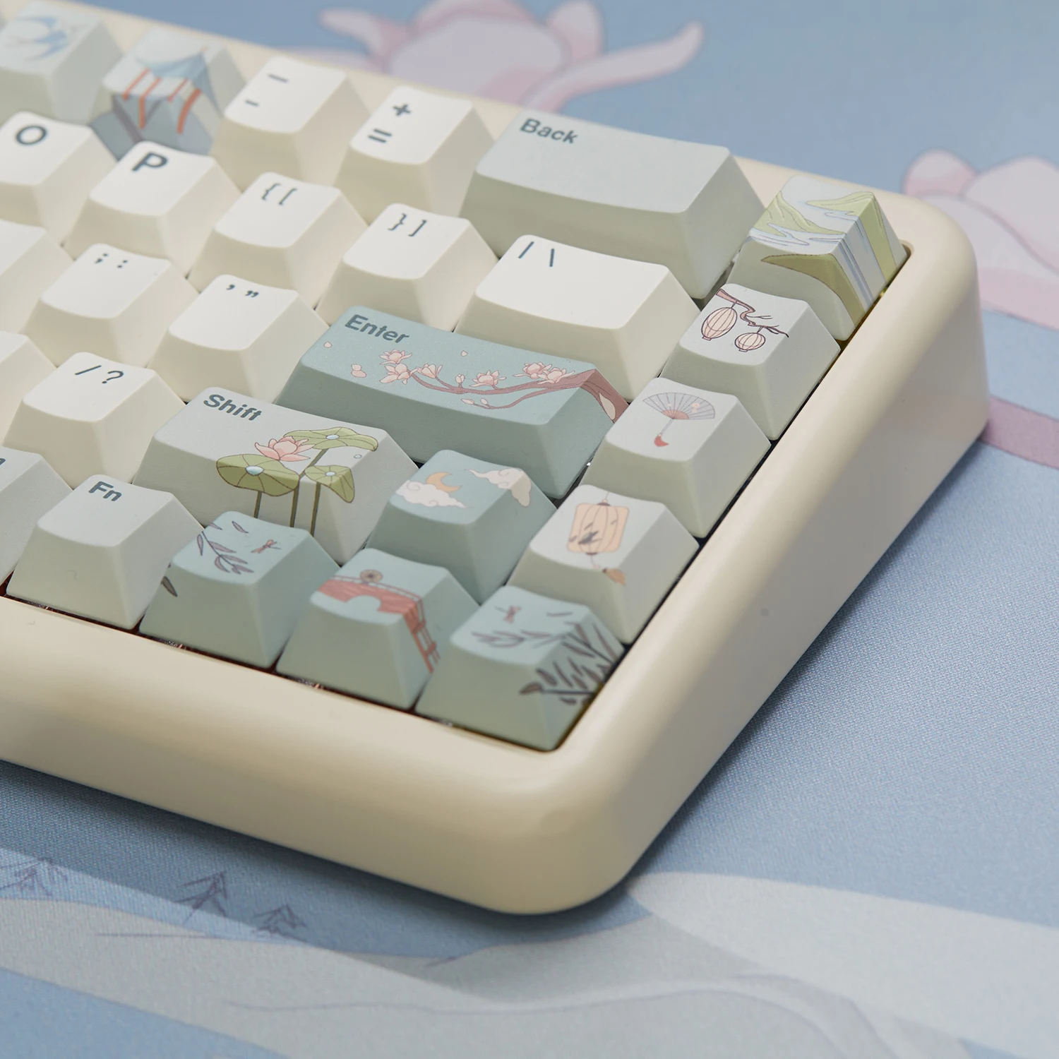 Yunzii-spring Tea 145 Full-key Dye Sub Pbt Custom Keycap Key-puller para Cherry Gateron mx Switch Teclado Mecânico Gaming - Imagem 2