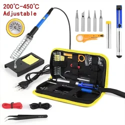Deluxe Soldering Kit with LCD Digital Multimeter & Extra Tips (Blue)