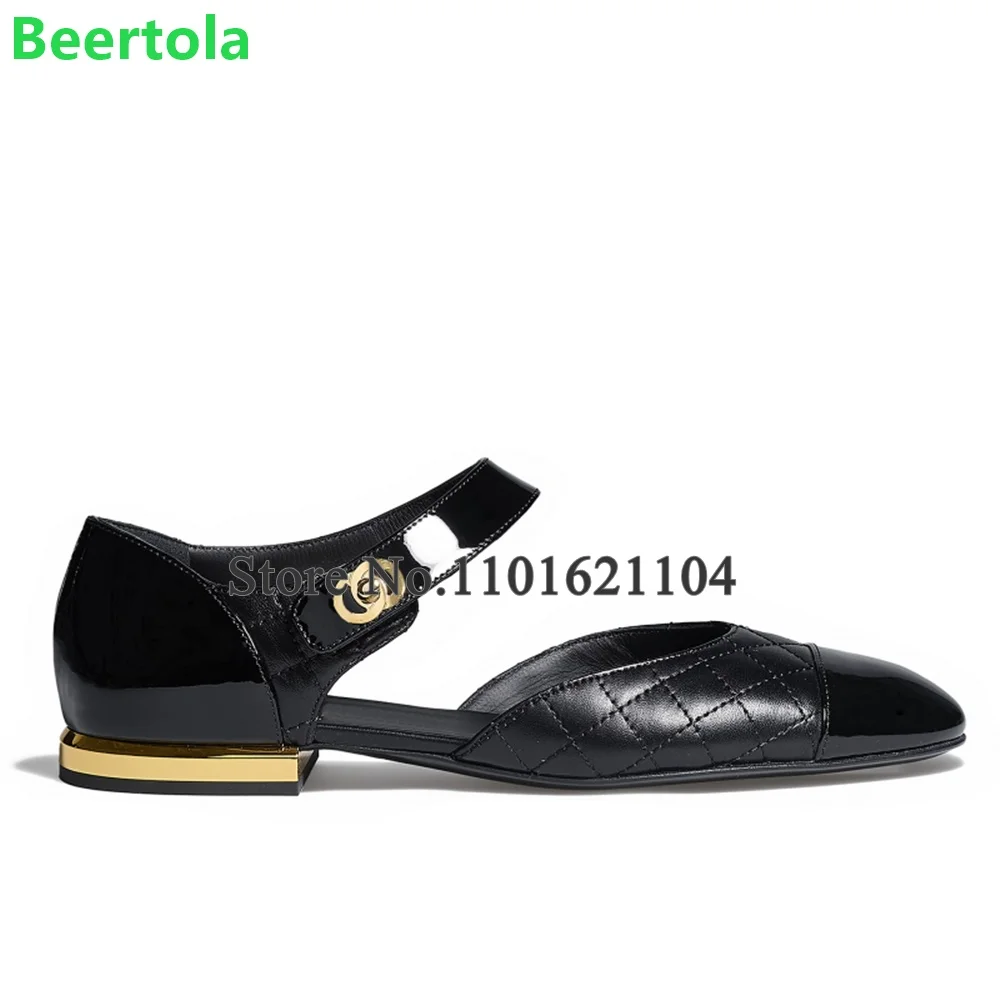 Flat With Mixed Colors Round Toe Shoes For Female Women Elegant Simple Luxury Design Ankle Strap Shallow All-match Girl's Shoes