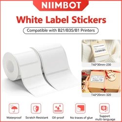 Niimbot White Label Paper For B1 B21 Mini Portable Thermal Label Printer Self-adhesive Waterproof UV Label Maker Price Tag New