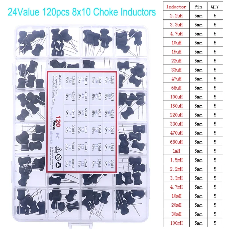 Comprehensive Inductor Assortment Kit - Diverse Range from 2.2uH to 100mH