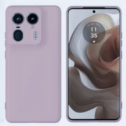 Noble Fashion Solid Colour Shockproof Liquid Silicone Phone Case - Motorola Edge 50 Ultra (Light Purple)