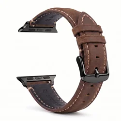 Vintage Crazy Horse Leather Watchband - 42 44 45 46mm 49MM (Green Black Link)