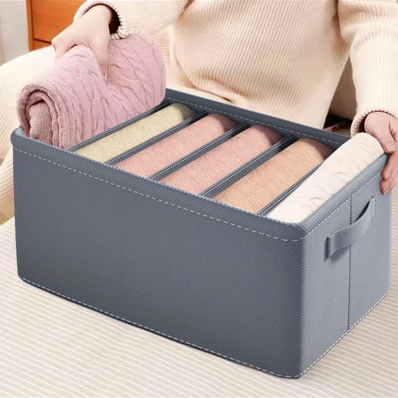 Clothes Storage Box Household Foldable Pants Storage Box Foldable Partition Fabric Clothing Organization and Storage Artifact 5