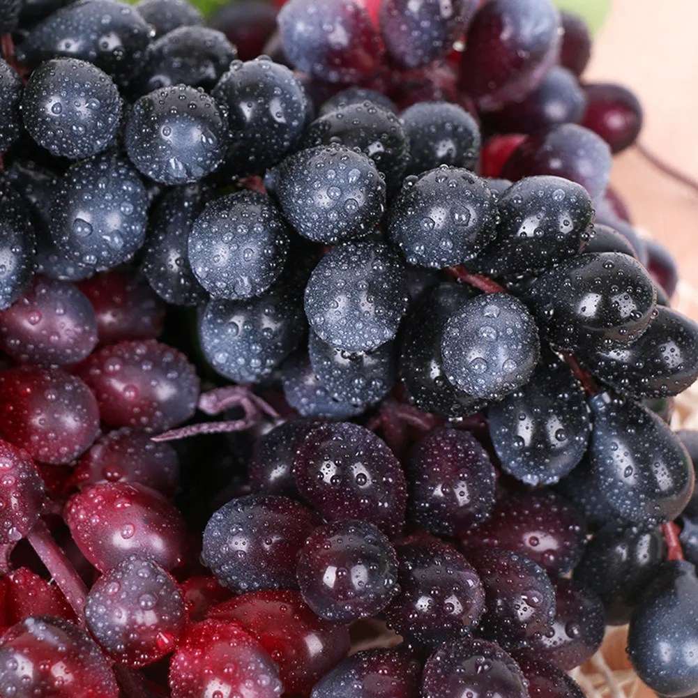 Artificial Fruit Grape Simulated Grape Bunches Lifelike Fake Fruits Plastic Fake Fruit Decorations For Wedding Party Supplies artificial fruits and vegetables artificial grapes