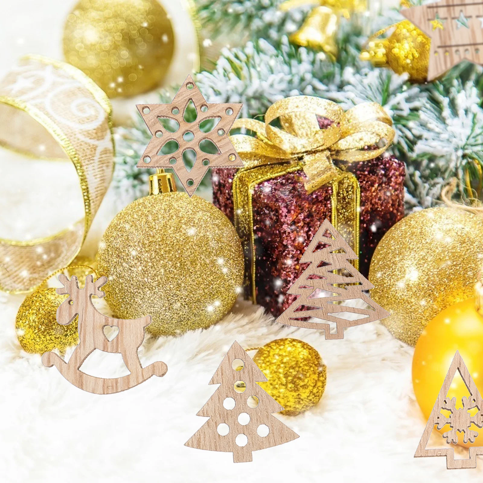 54 Pcs Christmas Wood Craft Blanks 4