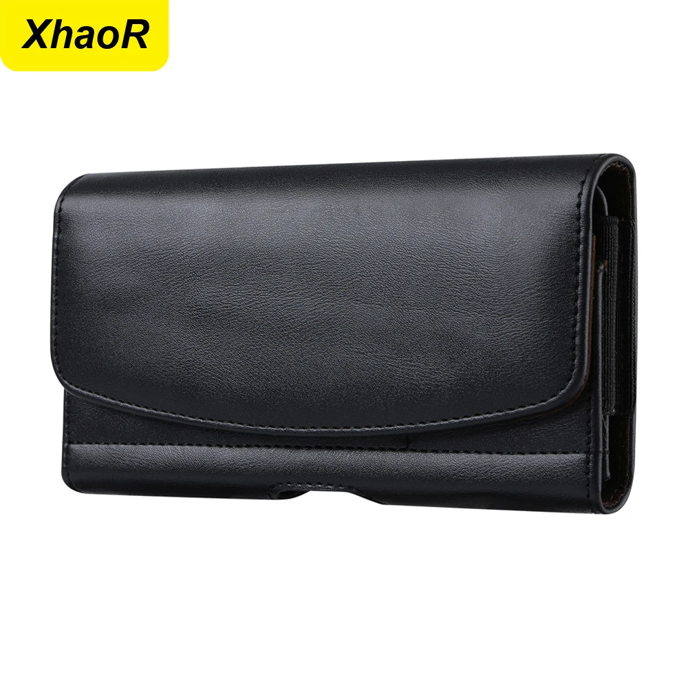 Universal Leather Phone Holster Belt Clip Case - Men's Waist Bag Cover