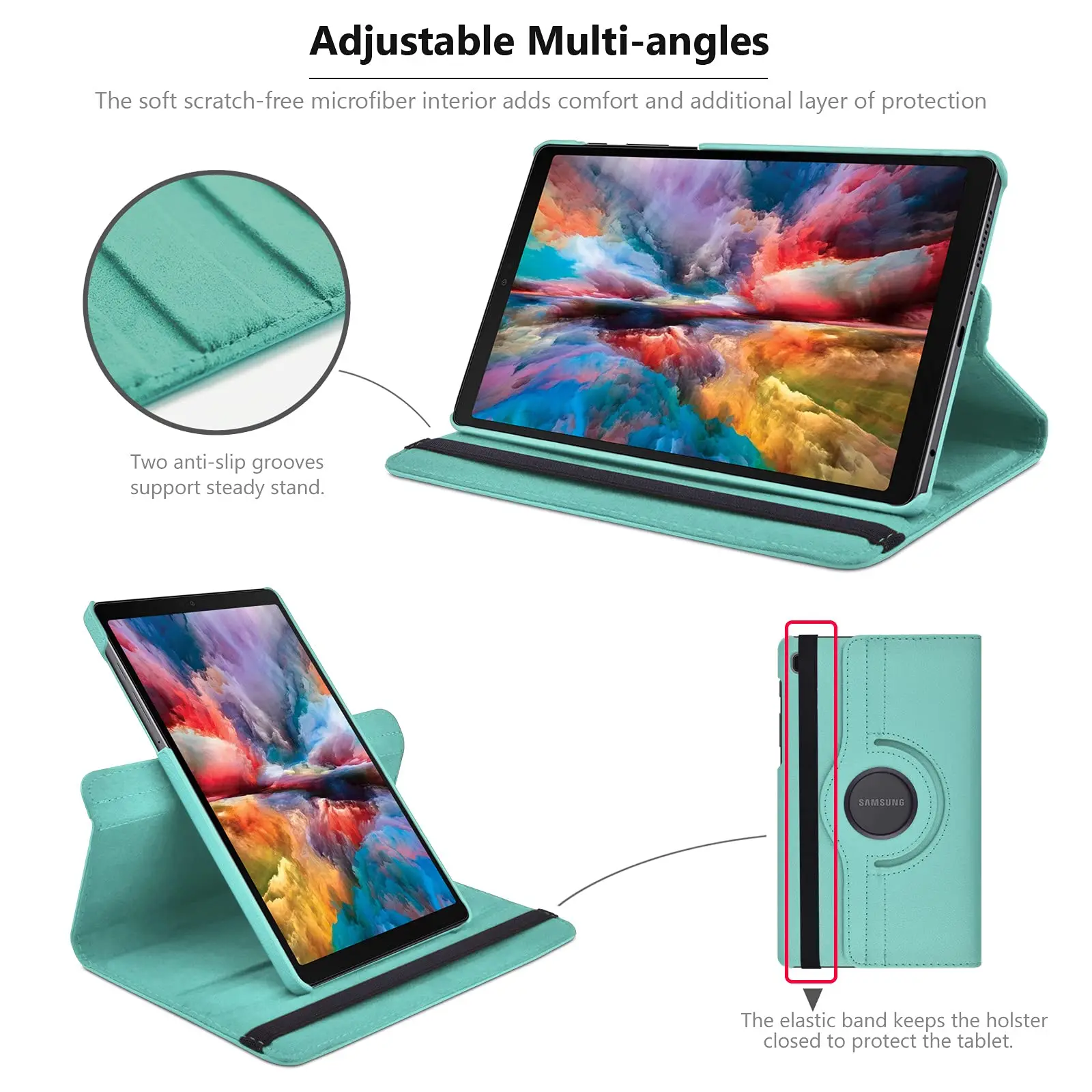 Trường hợp đối với Samsung Galaxy Tab A7 Lite 8.7 "2021 SM-T220/t225 chất liệu da PU cuốn sách trường hợp đứng chức năng ngủ tự động/wake xoay Bìa
