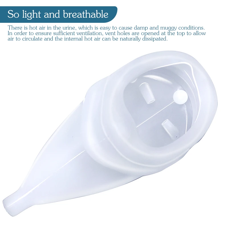 Urine Collector Silicone Reusable Incontinence Urinal Pee Holder Bag Male Urine Collection Bag Comfortable for Bedridden Patient