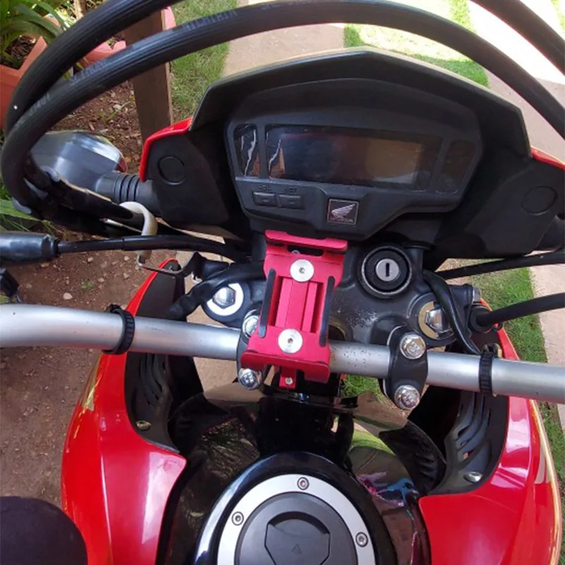 금속 자전거 전화 홀더 알루미늄 합금 미끄럼 방지 브래킷 GPS 클립 스마트 폰용 범용 MTB 자전거 모토 휴대 전화 스탠드