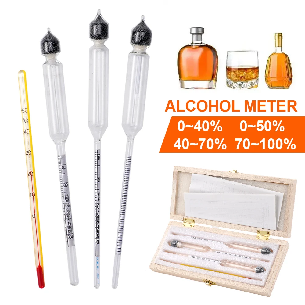 4-Piece Alcohol Hydrometer Set 1