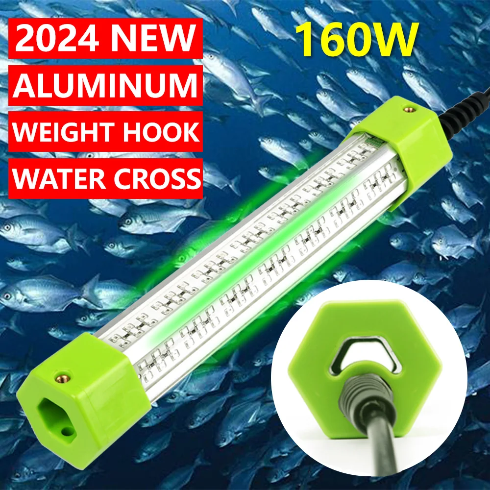 Lampe De Pêche Sous-marine LED Verte 6000 Lumens - Avec Télécommande, 110V/12V, Neuf