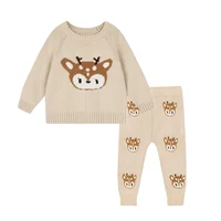 Spring Baby Knitwear For Boys Girls Baby Girl Clothes Baby Boy Sweater Sets Tops + Pants Pull Fille Newborn Outwears Sets 0-3Y 3
