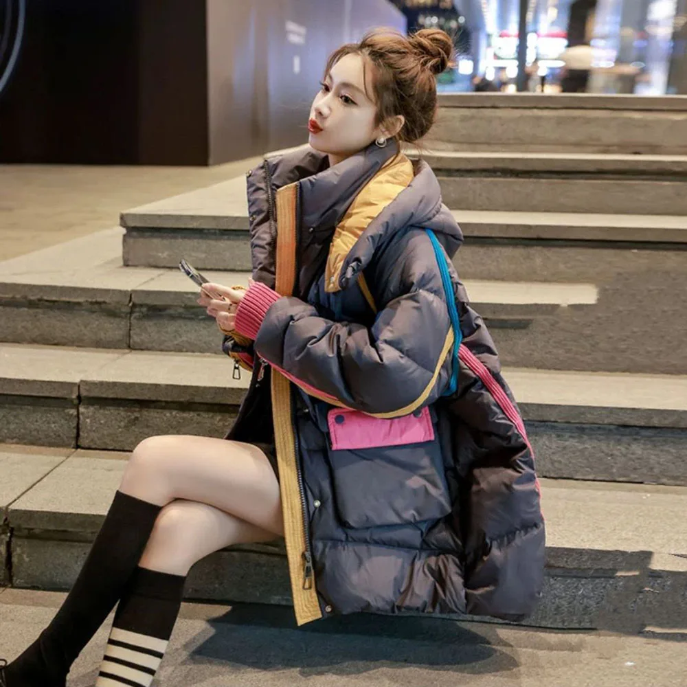 Korean Fashion All-match Casual Hooded Niche Down Jacket Women Short Thick Bread Jacket