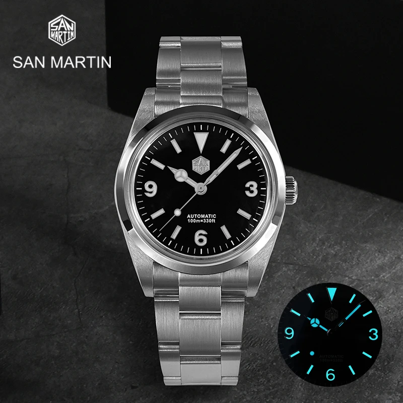 

San Martin 36mm Men Diver Watch Waterproof BGW9 Luminous Fashion Luxury PT5000 Automatic Mechanical Watches Sapphire Glass 10Bar