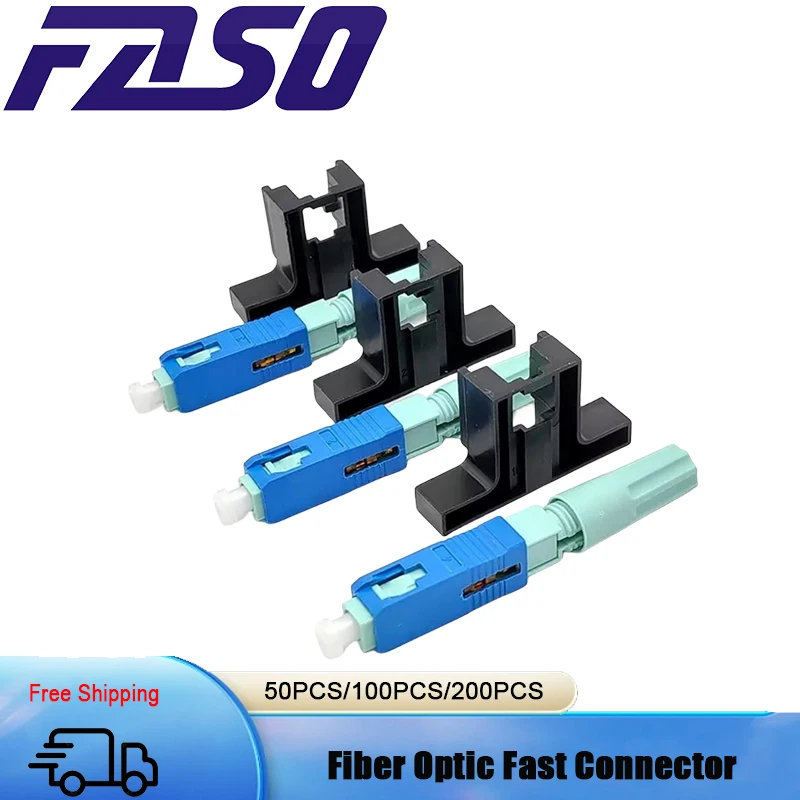 

50/100PCS FTTH SC UPC Fiber Optic Connector Optical Fiber Connector SC FTTH Fiber Optic Fast Connector Embedded