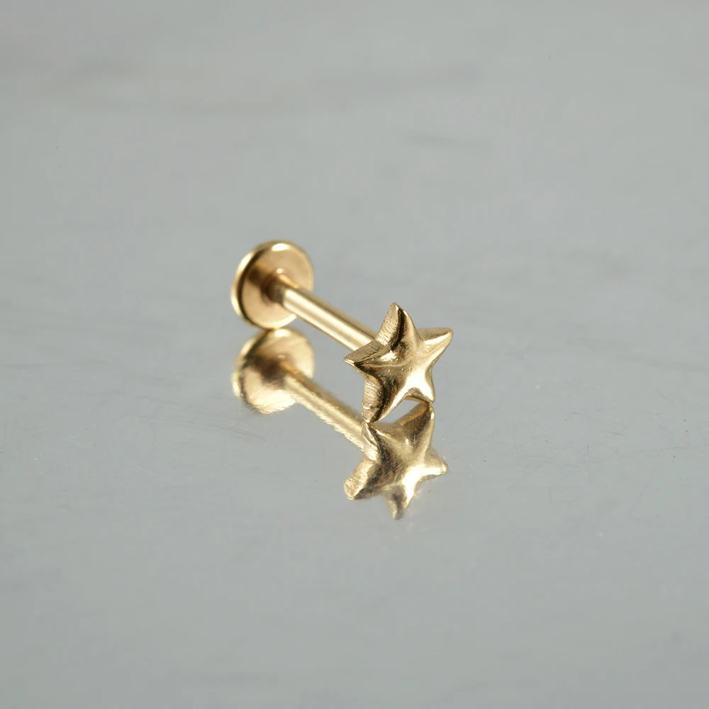 1PC-5PCS Surgical Steel Ear Cartilage Drop Chain Lip Studs Gold/Silver Labret Tragus Helix Earring Daith Lobe Piercing Jewelry