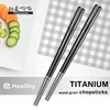 TiTo 1 Pair Japanese Chinese Metal Titanium Chopsticks Fiberglass + Pure Titanium Splicing Reusable Korean Chopsticks Tableware 1