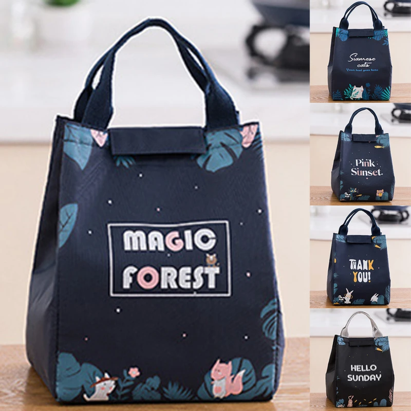 Cooler Lunch Bag Fashion Multicolor Bags Women Waterproof Hand Pack Thermal Breakfast Box Portable Picnic Travel