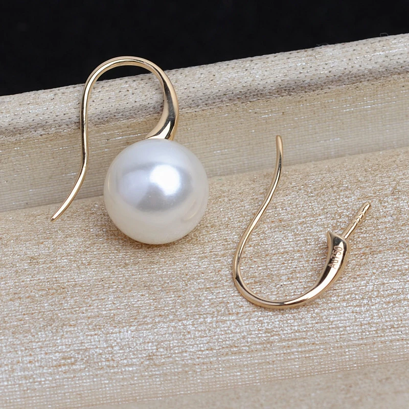 

18K Yellow Gold AU750 Earrings Mountings Findings Mounts Base Jewelry Settings Accessories Part for 7-10mm Pearls Stones Beads