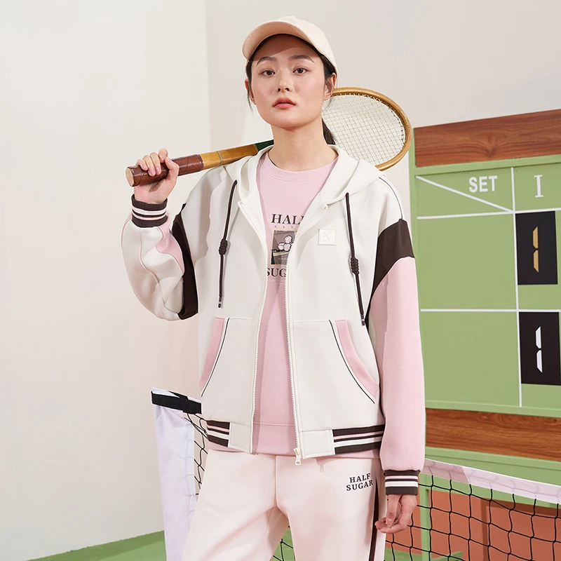 Xtep Knitted Hooded Women Spring Soft Leisure Durability Coat Comfortable Trendy Fashion Tops 976128940508