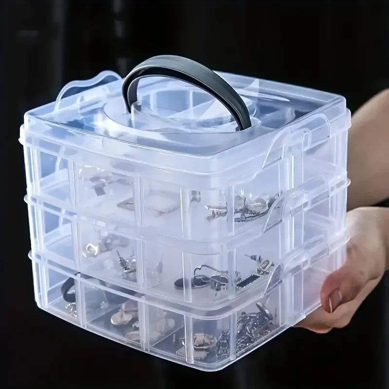 

Transparent Jewelry Storage Box Large-capacity Finishing Case Necklace Ring Stud Earrings Storage Box Jewelry Boxes Ornament Box