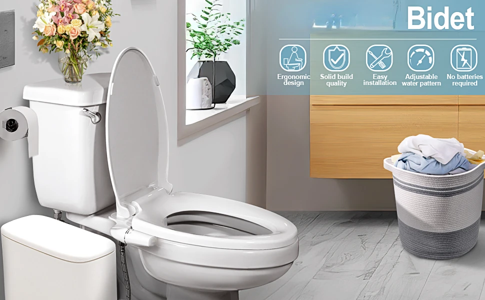 fixation de siège de toilette bidet réglable pression non double buse